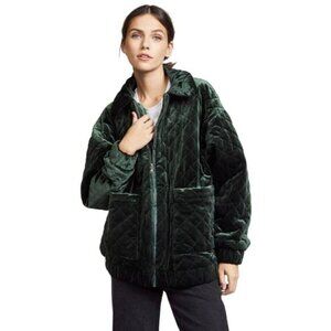 I.AM.GIA Contraband Quilted Velour Puffer L Green Oversized Bomber
